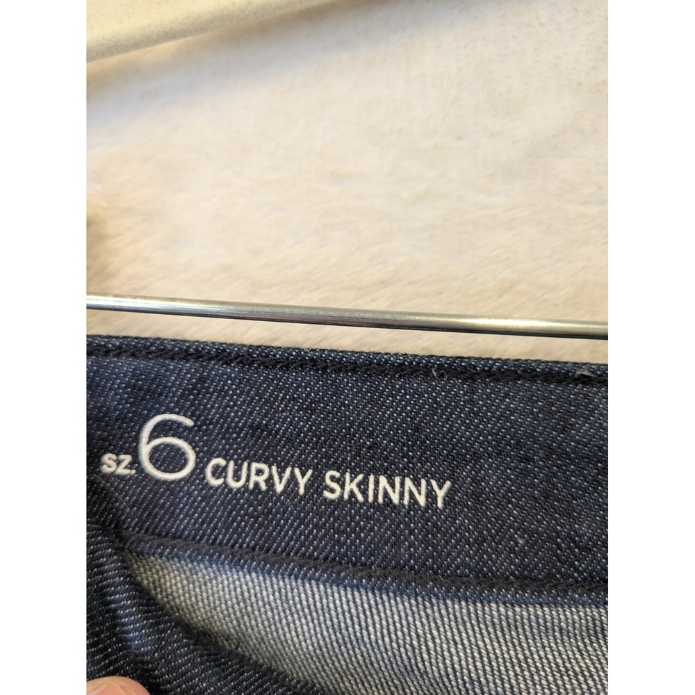 Loft Outlet Curvy‎ Skinny Sailor Button Dark Wash Denim Jeans Womens Size 6 - Picture 6 of 10